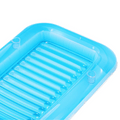SLOOSH Transparent Inflatable Tanning Pool Lounger Float,  70" x 46", Blue-L