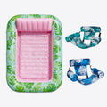 SLOOSH Cyan Pink 85" Tanning Pool with Float Chair Best Friend Choice Bundle