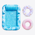 SLOOSH Blue 85" Tanning Pool with 2 Swim Rings Best Friend Choice Bundle