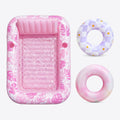 SLOOSH Blushing Pink 85" Tanning Pool with 2 Swim Rings Best Friend Choice Bundle