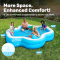 Inflatable Swimming Pool with Seats, 120" x 101" x 26"