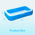 Inflatable Swimming Pool with Seats 120" x 72" x 22"