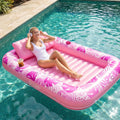 SLOOSH Inflatable Tanning Pool Lounger Float, Pink-XL, 85" x 57"