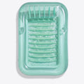 SLOOSH Transparent Inflatable Tanning Pool Lounger Float, 85" x 57", Cyan-XL