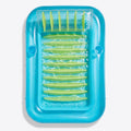 SLOOSH Transparent Inflatable Tanning Pool Lounger Float,  70" x 46", Blue Green-L