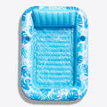 SLOOSH Inflatable Tanning Pool Lounger Float, Blue-L, 70" x 46"