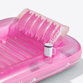 SLOOSH Transparent Inflatable Tanning Pool Lounger Float,  70" x 46", Pink-L