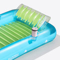 SLOOSH Transparent Inflatable Tanning Pool Lounger Float, 85" x 57", Blue Green-XL