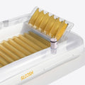 SLOOSH Transparent Inflatable Tanning Pool Lounger Float, 85" x 57", Golden White-XL