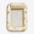SLOOSH Inflatable Tanning Pool Lounger Float, Gold White  L, 70" x 46"