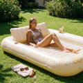 Gold White 85" Tanning Pool with 2 Swim Rings Best Friend Choice Bundle