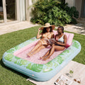 SLOOSH Cyan Pink 85" Tanning Pool with 2 Swim Rings Best Friend Choice Bundle