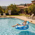 SLOOSH Inflatable Pool Floats Chair with Big Backrest, Blue, 42"