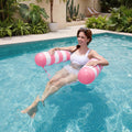SLOOSH 2 Packs Inflatable Mesh Pool Hammock Lounger Aquablue & Pink 48" × 31.5"