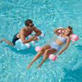 SLOOSH 2 Packs Inflatable Mesh Pool Hammock Lounger Aquablue & Pink 48" × 31.5"