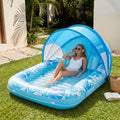 SLOOSH 70" x 46" Blue Tanning Pool with Canopy