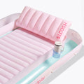 SLOOSH Transparent Inflatable Tanning Pool Lounger Float,  70" x 46", Cyan Pink-L