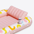SLOOSH Inflatable Tanning Pool Lounger Float, Pink Doodle, 70" x 46"