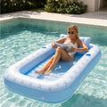 SLOOSH Inflatable Tanning Pool Lounger Float, Blue Breezestar, 70" x 46"
