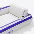 SLOOSH Inflatable Tanning Pool Lounger Float, Navyblue Stripe, 70" x 46"
