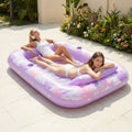 SLOOSH Tropical Inflatable Tanning Pool, Purple Tropical, 85" x 57"
