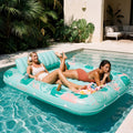 SLOOSH Tropical Inflatable Tanning Pool, Aqua Blue Tropical, 85" x 57"